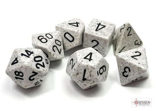 Speckled Arctic Camo Polyhedral 7-Dice Set